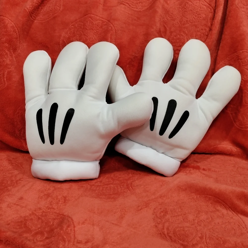 Disney Parks Mickey Mouse white puffy gloves